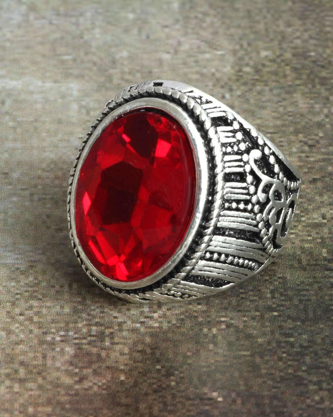 Garnet Crystal Rhinestone Men's Ring size 9 - Your Majesty