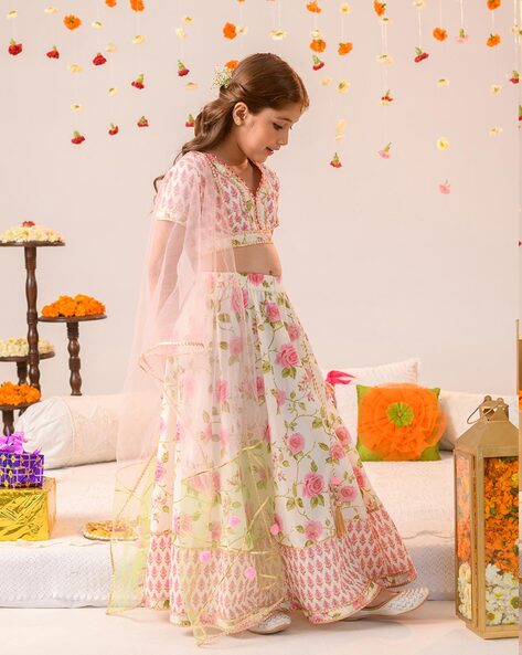 Buy Multicoloured Ethnic Wear Sets for Girls by Pspeaches Online | Ajio.com