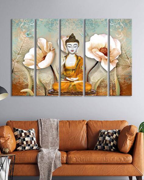 999store Set of 5 Rectangular Budha Wall Art