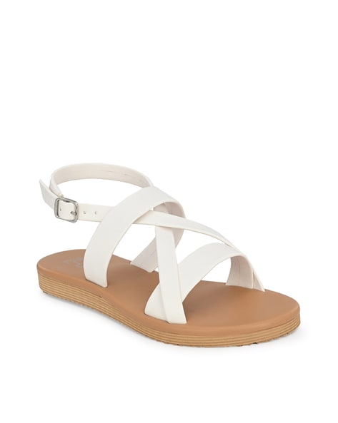 Strap Wedge Heel Leather Sandals | White | Tommy Hilfiger