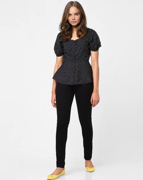 ISCENERY BY VERO MODA Dot Print Peplum Top