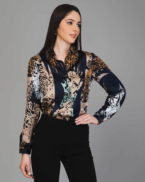 Purys Animal Printed Shirt with Cuffed-Sleeves