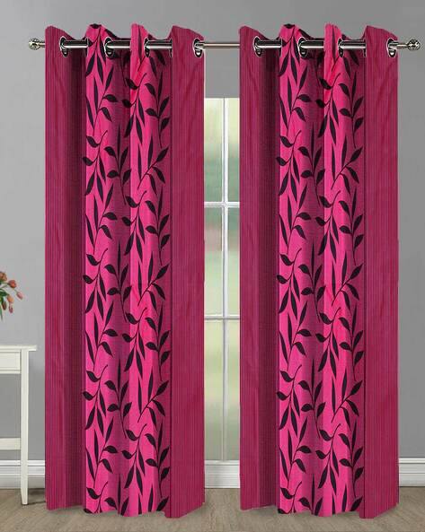 Good Homes Set of 2 Leaf Print Window Curtains