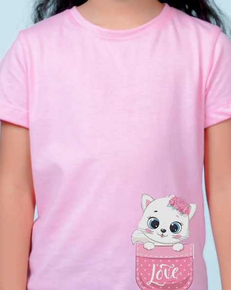 Buy Pink Tshirts for Girls by Nusyl Online