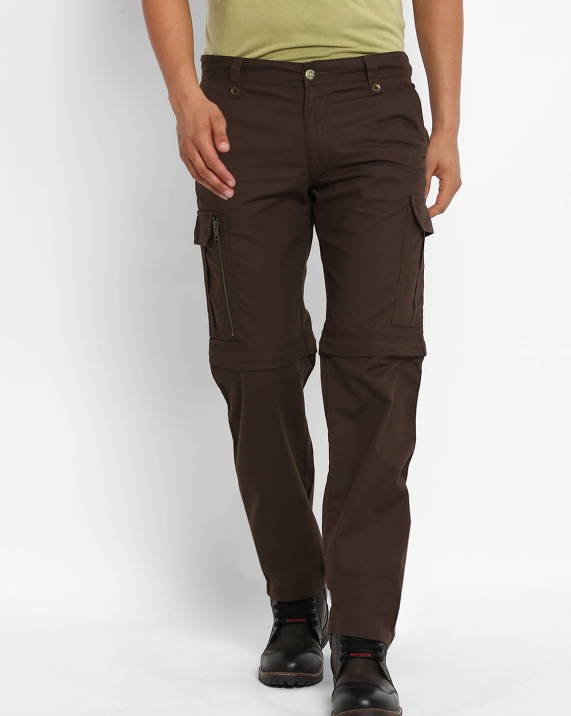 Buy Royal Enfield Olive Cotton Convertible Jogger for Men Size (34