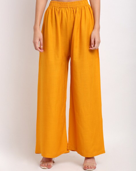 Buy Mustard yellow Pants for Women by Mirraw-come,relive India Online |  Ajio.com