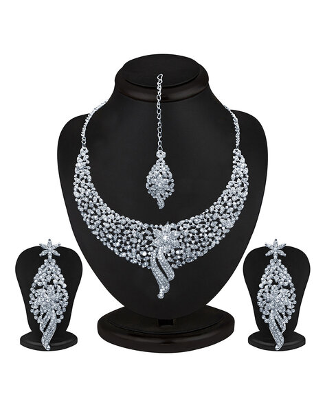 Jewellery Set | Rhinestone And Pearl Earring And Bracelet Set – Katherine  Swaine