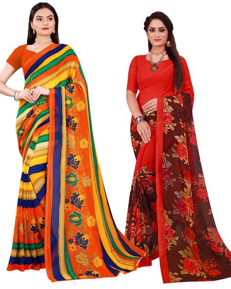 Buy Multicoloured Sarees for Women by SUALI Online | Ajio.com