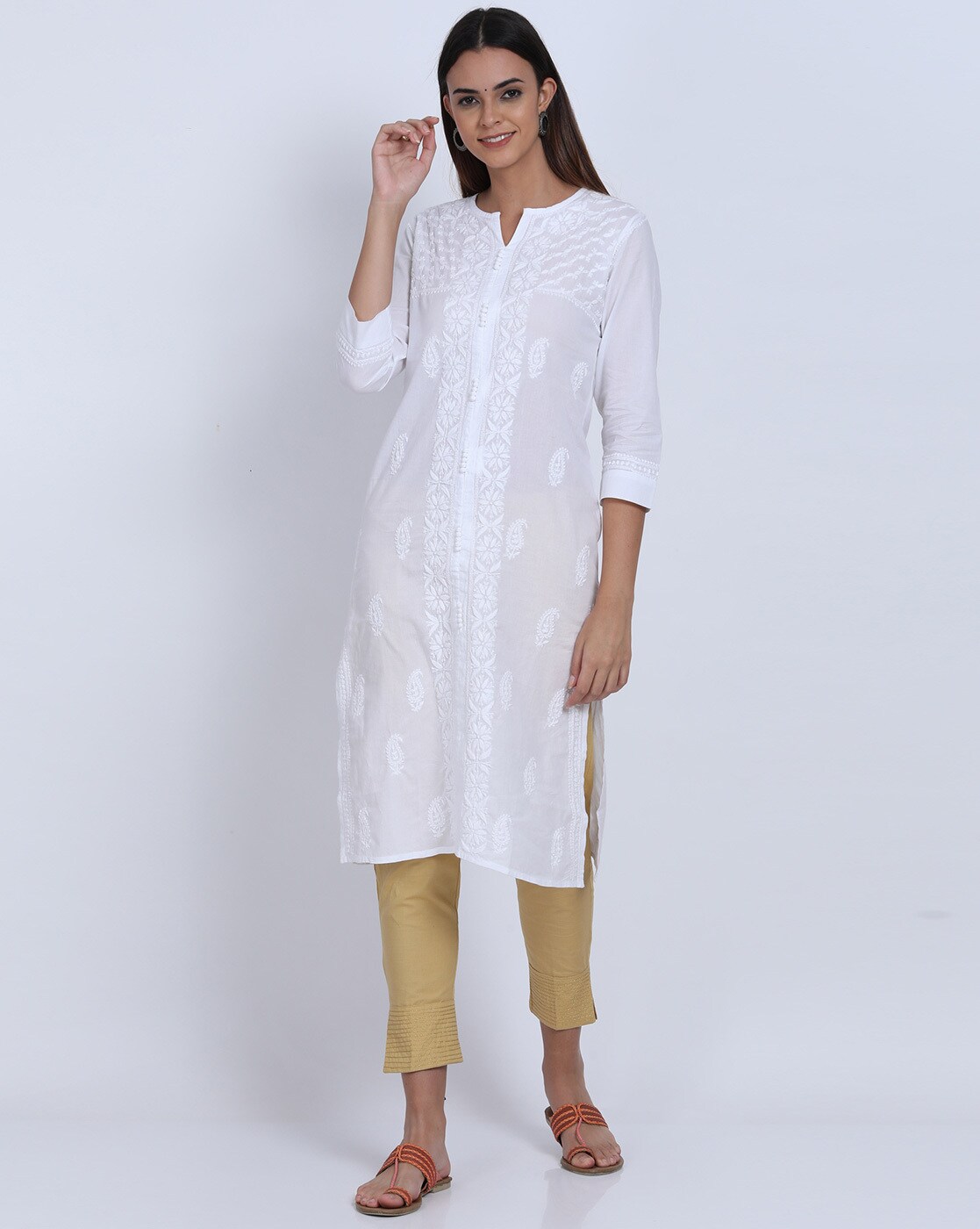 Buy White Kurtas for Women by Fusion Online | Ajio.com