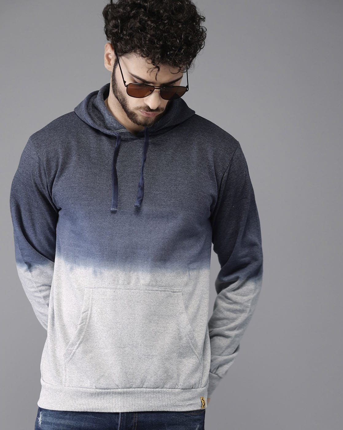 Buy Blue & Grey Sweatshirt & Hoodies for Men by Campus Sutra Online