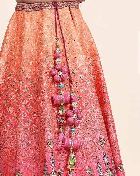Buy Libas Fashion Women's Plastic and Fabric Handmade Latkan for Ethnic 'Lehenga  Hanging Tassel (Golden and Pink) - Set of 2 Online at desertcartDenmark