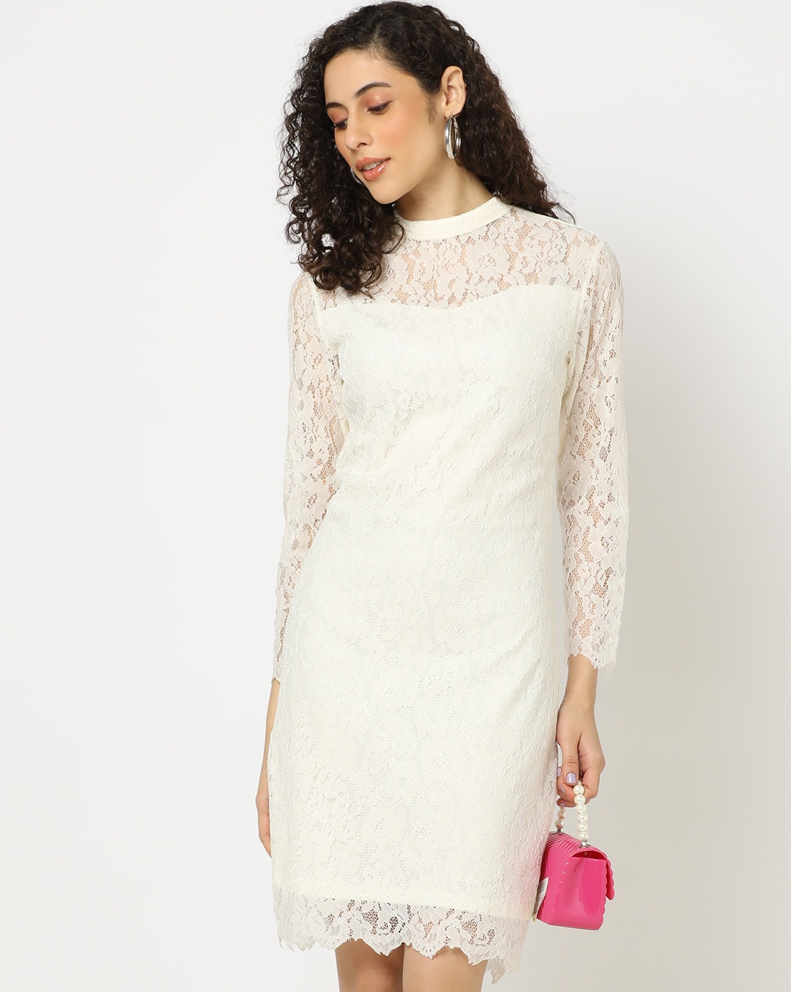 White lace store sheath dress