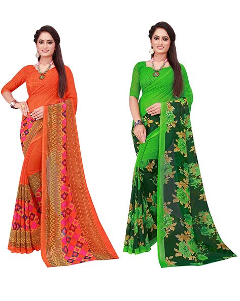 Kalazone Combo Offer Faux Georgette 3 Set of Saree-WS20491-92-93 | Wedding  saree indian, Wedding sarees online, Pretty party dresses