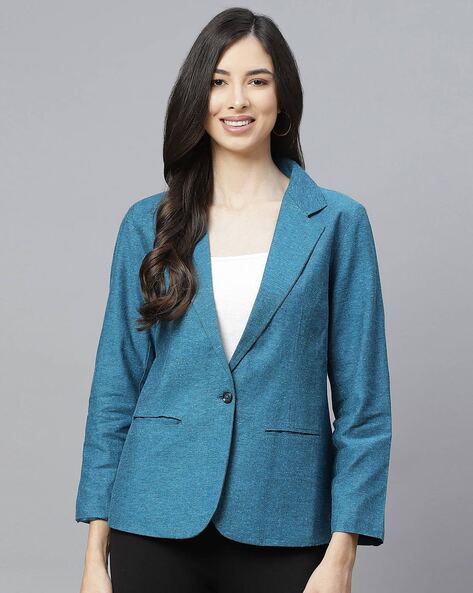 Ladies long hot sale length blazers