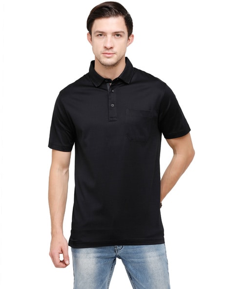 Mens polo t shirt with pocket best sale