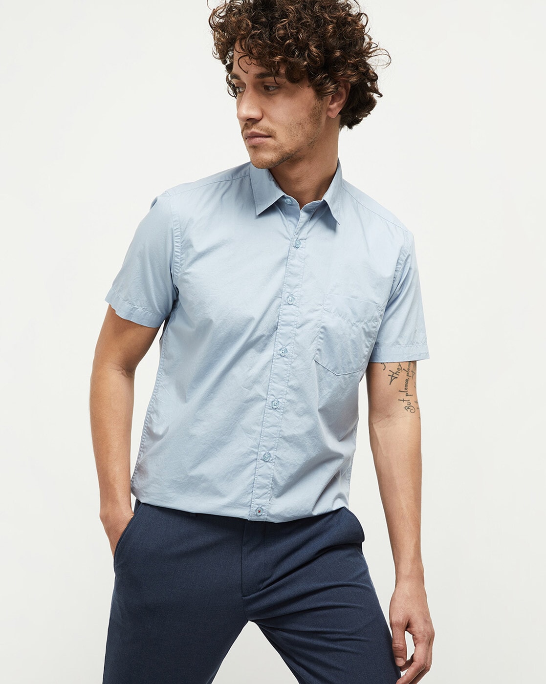 Buy Light Blue Shirts for Men by Max Online | Ajio.com