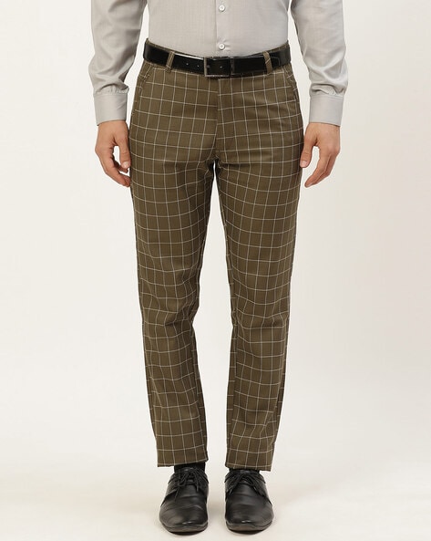 Racing Green | Green Check Tailored Fit Trousers | Suit Direct