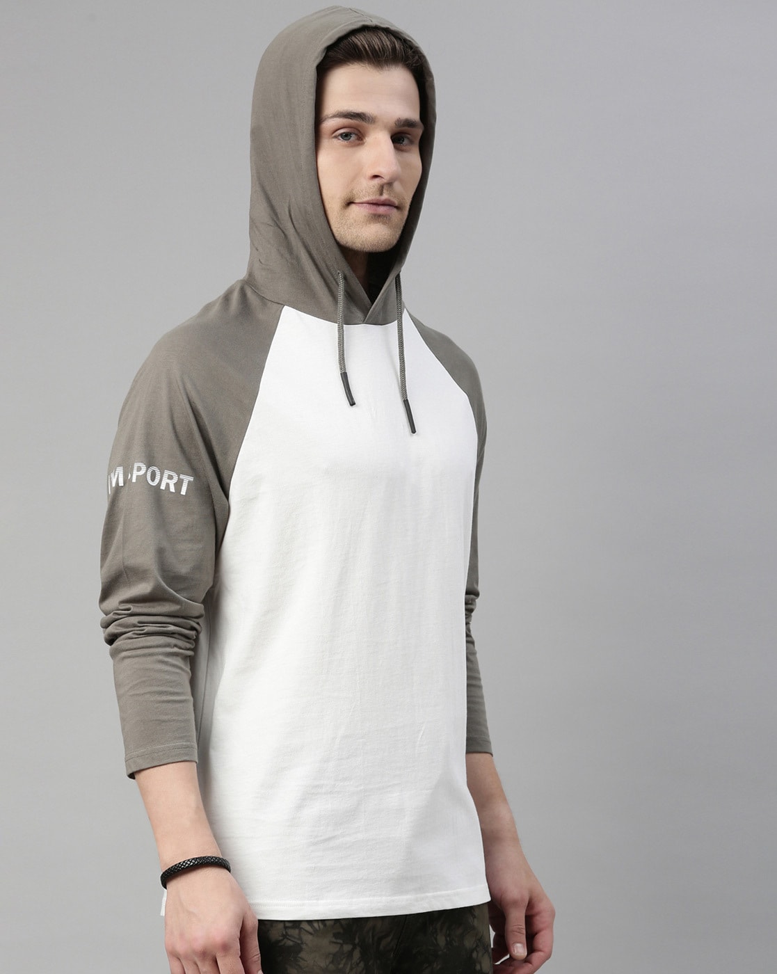 LAT 6917 - Fine Jersey Hooded Long Sleeve Raglan T-Shirt