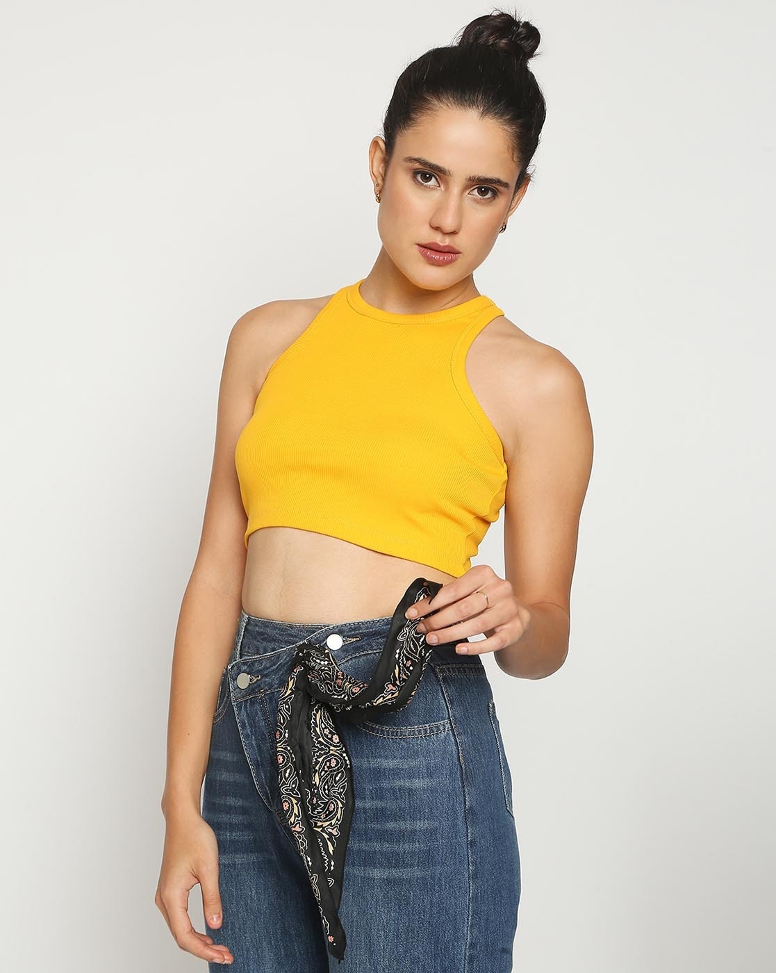 Buy online Yellow Solid Tube Crop Top from western wear for Women by  Disrupt for ₹600 at 33% off