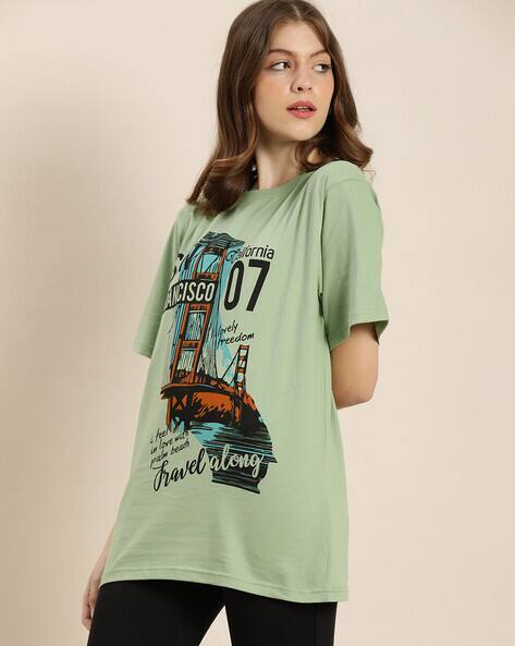 Graphic Print Crew-Neck Oversized T-shirt