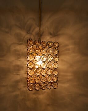 homesake Glossy Golden Crystal hanging light Dual Ring Triangle Decorative Lights-picture-17
