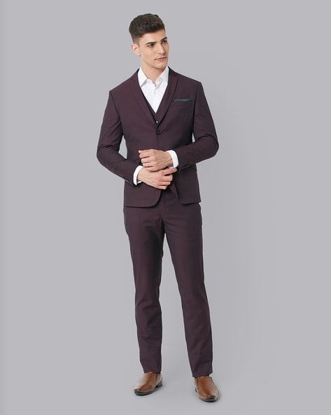 Calvin Klein Men's Slim Fit Wool Suit, Wine, 50 Regular at Amazon Men's  Clothing store