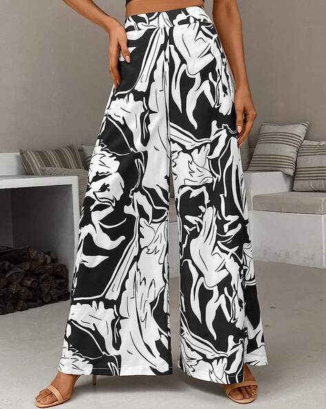 Printed Flared Palazzos with Elasticated Waist