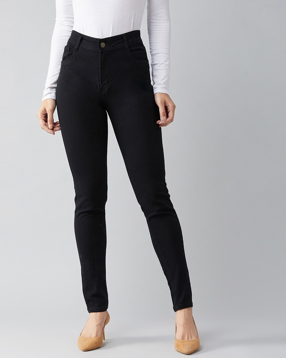 Black Washed High Waist Ashleigh Skinny Jeans | New Look