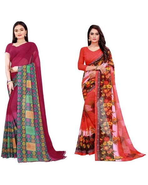 Buy Navy Blue Sarees for Women by Pratibimb Online | Ajio.com