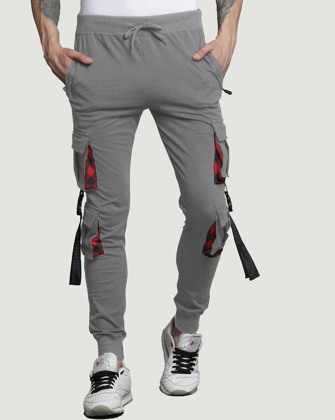 Buy Louis Philippe ATHPLAY Men Olive Green Solid Joggers With Printed Sides  - Track Pants for Men 19056544 | Myntra