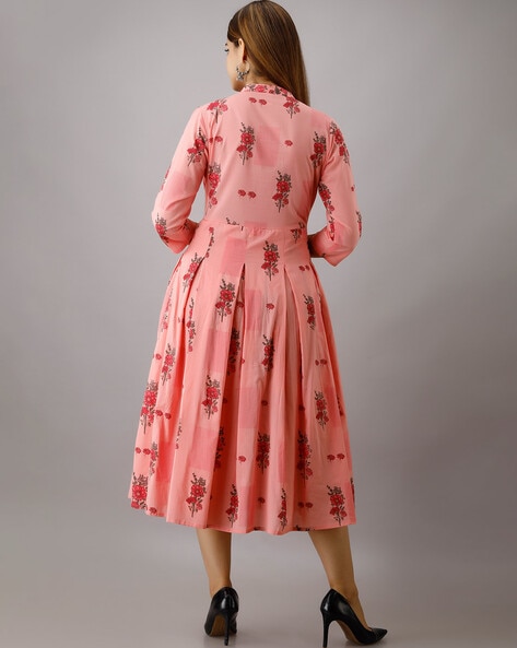 Share more than 82 floral printed long frock - POPPY