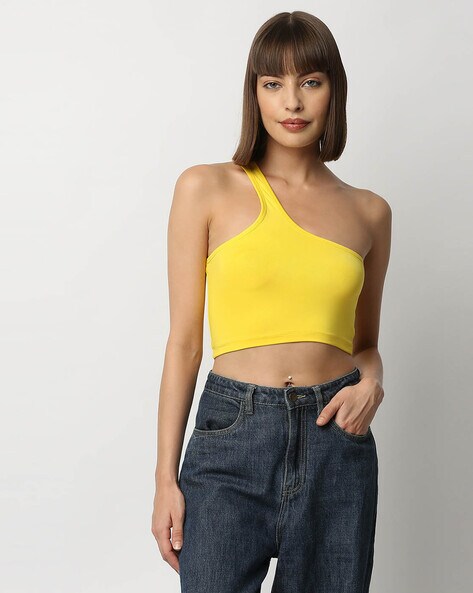 Buy online Yellow Solid Tube Crop Top from western wear for Women by  Disrupt for ₹600 at 33% off
