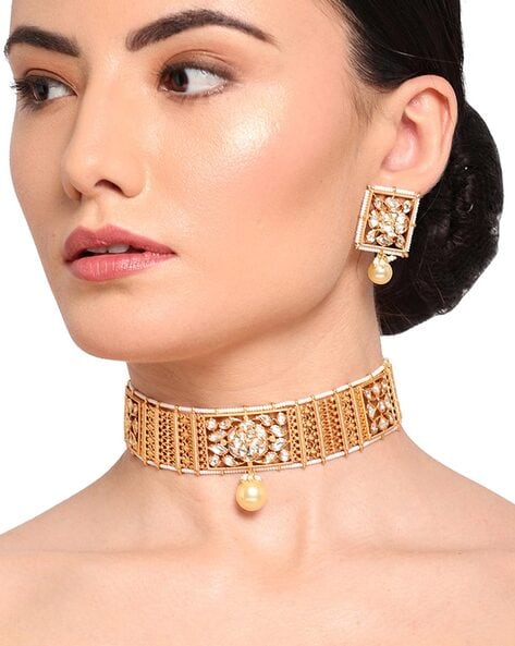 Gold coloured sale choker necklace