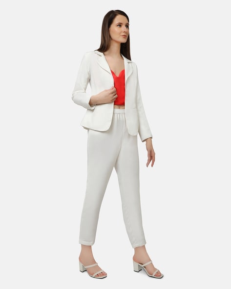 CUSTOM MADE white trouser suit womens business suits ladies winter formal  suits female office uniform work s  Womens suits business Tuxedo women  Suits for women