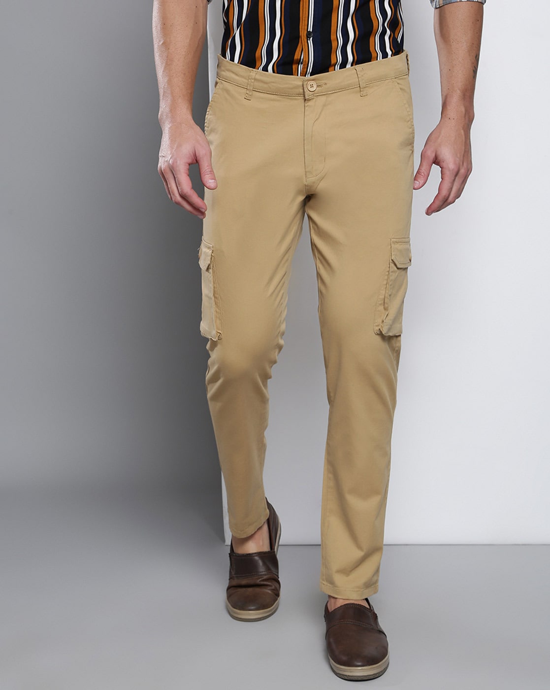 In-thing Khaki Slim Fit Casuals Flat Trousers - Buy In-thing Khaki Slim Fit  Casuals Flat Trousers Online at Best Prices in India on Snapdeal