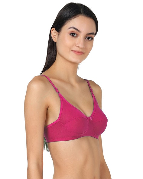 Non-Wired Non-Padded Bra with Floral Applique