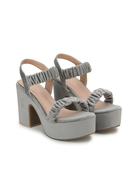 Charcoal Grey Sandals Heels - Buy Charcoal Grey Sandals Heels online in  India