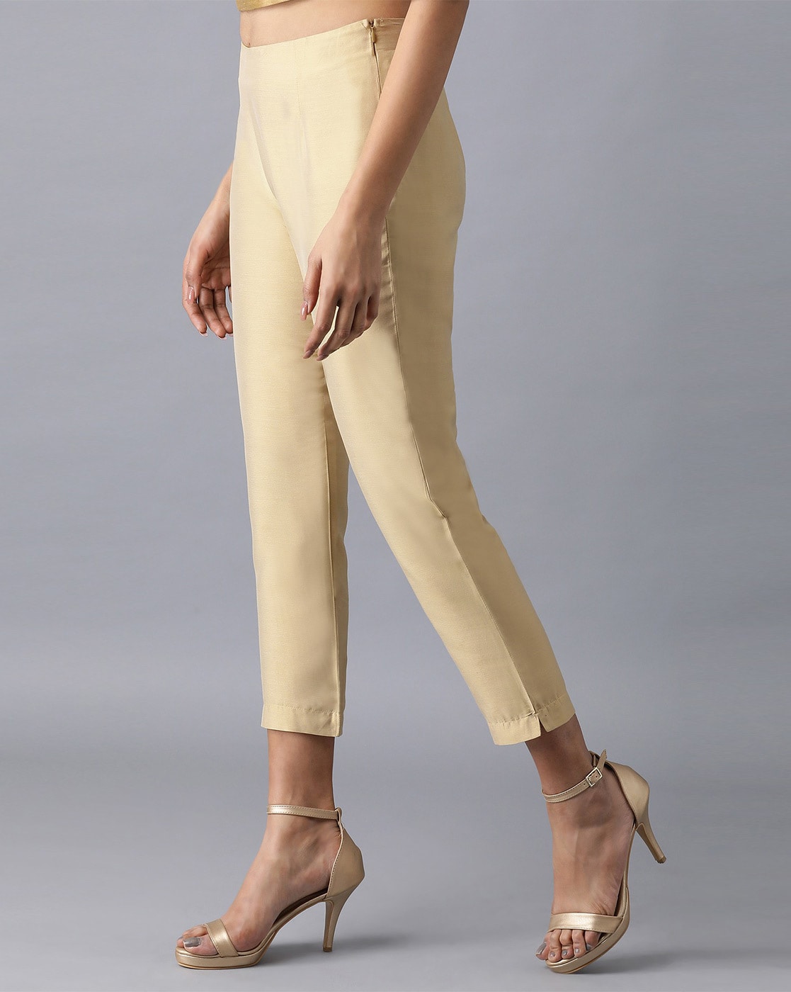 How To Wear Golden Pants | Look Book for Gold Metallic Palazzo