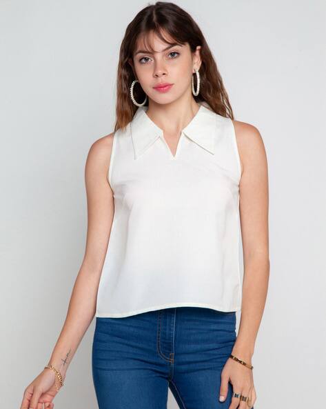 Zink London Collar-neck Sleeveless Top