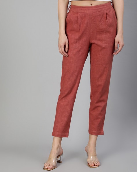 Indian Ladies Red Rich Cotton Lycra Trouser at Best Price in Jaipur  Mnc  Fashion Trends