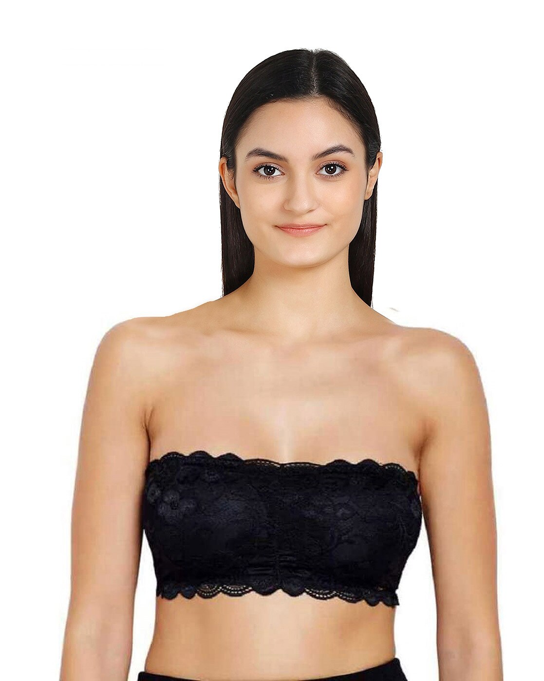 Buy Lace Tube Bra & Panty Set In Black Online India, Best Prices