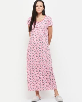 max Women Printed Short Sleeves Nightgown-picture-40