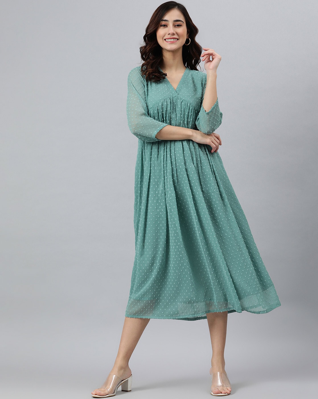 Buy Green Dresses for Women by Janasya Online | Ajio.com