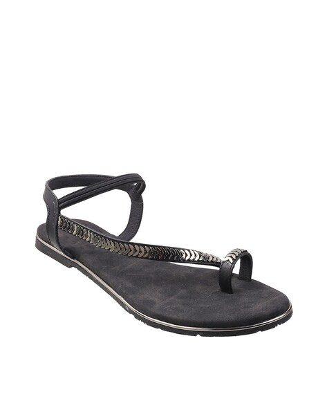 Buy Black Flat Sandals for Women by Five By Inc.5 Online | Ajio.com