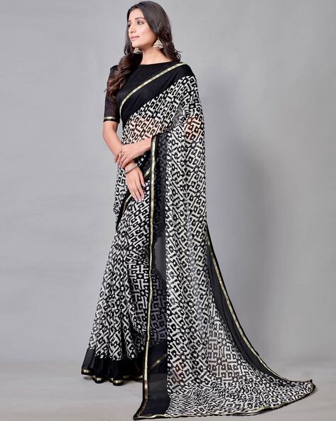 Laxmipati Black Georgette Saree