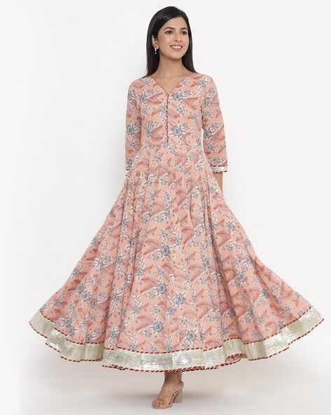 PEACH INDIAN PROM AND WEDDING TRAIL DRESS (2 weeks delivery) - Asian Party  Wear