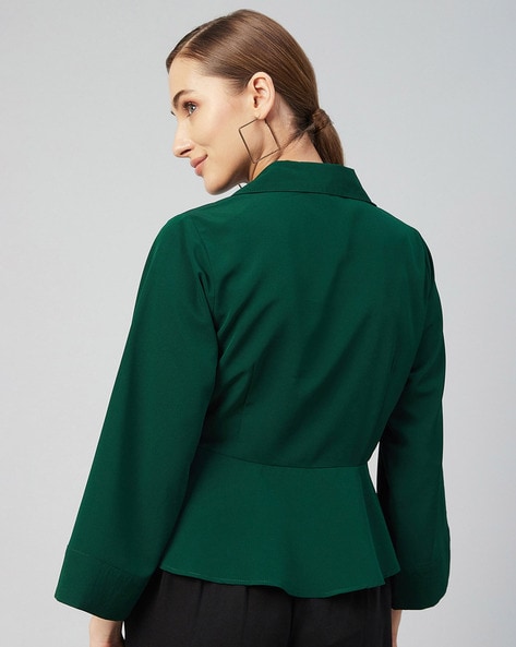 Collar-Neck 3/4th-Sleeve Top