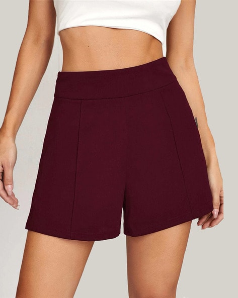 Burgundy shorts clearance womens