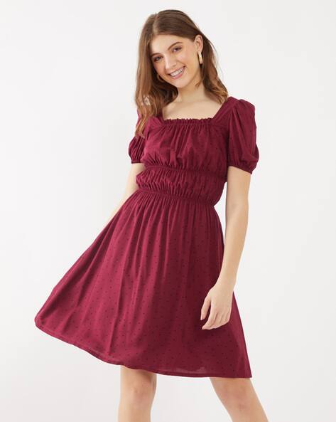 Zink London Micro Printed Square-Neck  Dress