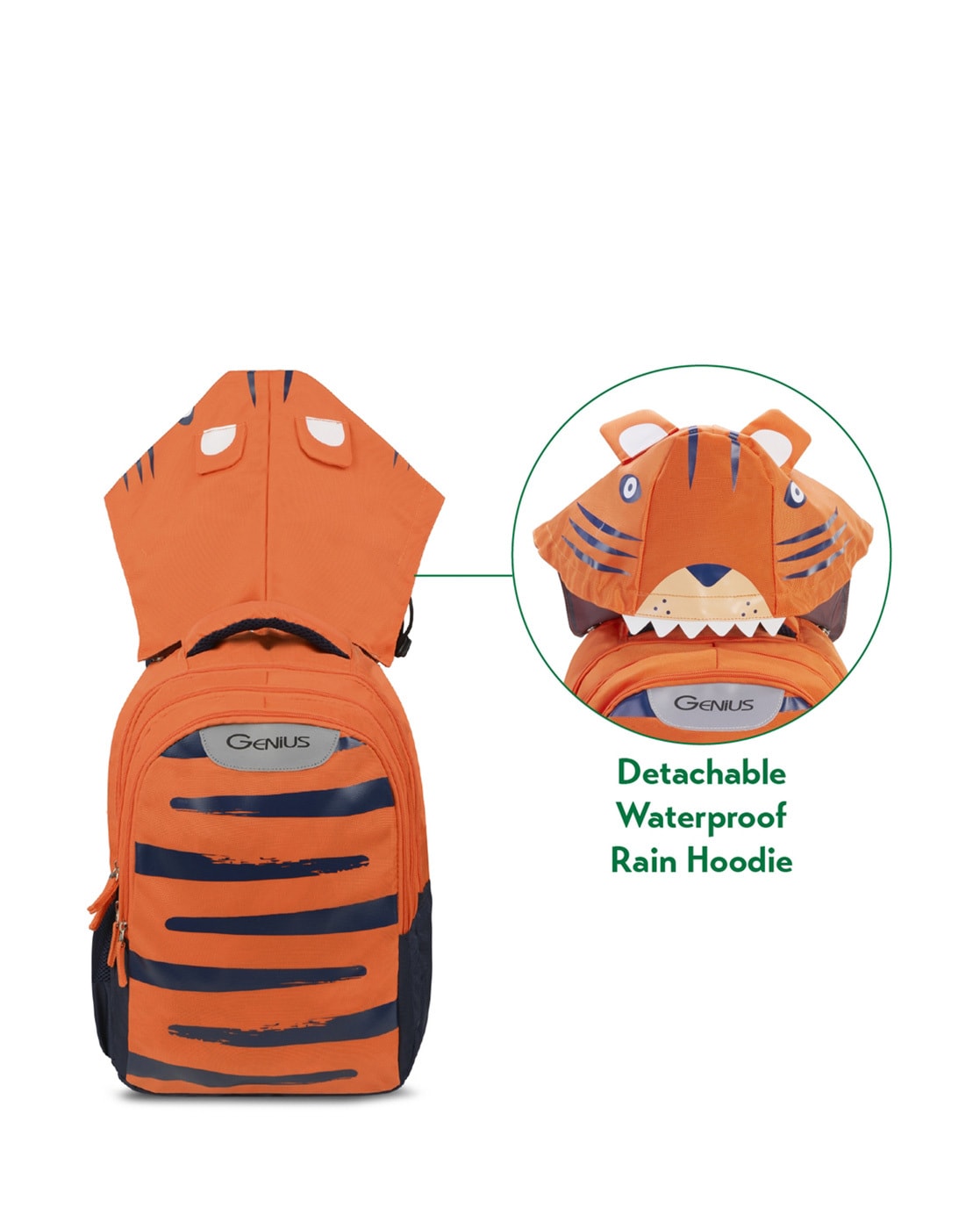 GENIUS by SAFARI Wildcat 23 L Orange school Backpack (Detachable Rain hoodie,  File Holder, Water resistant, 17 inch) 23 L Backpack ORANGE - Price in  India | Flipkart.com
